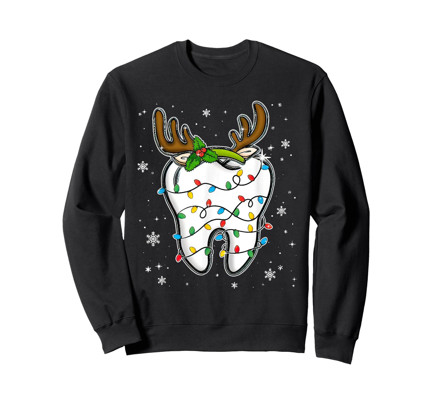 Christmas Dentist Dental Tooth Light Xmas T-Shirt
