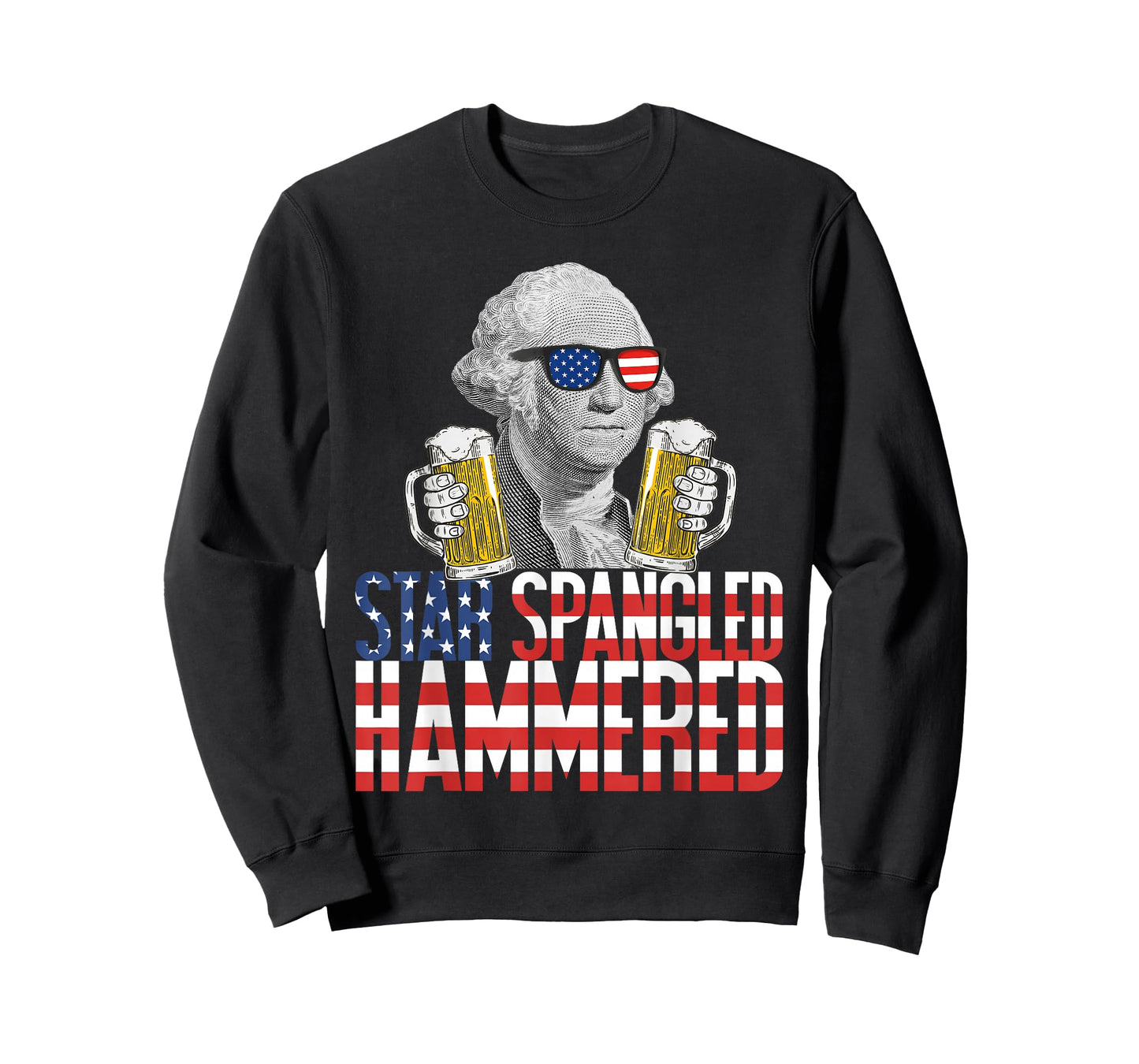 Star Spangled Hammered George Washington Beer Lover T-Shirt
