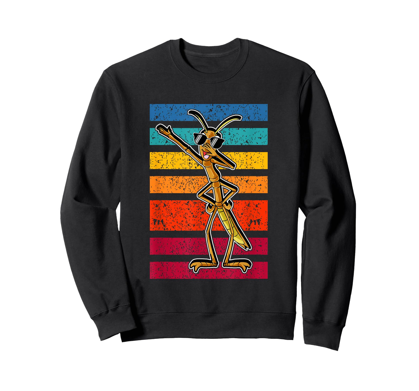 Dabbing Stick Bug Funny Insect Dancing Retro Style Humor T-Shirt