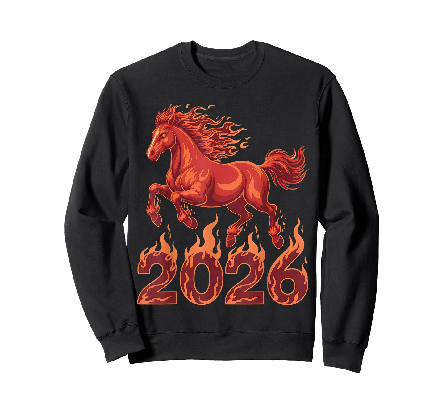 Year of The Fire Horse 2026 Chinese Zodiac Rearing Horse T-Shirt