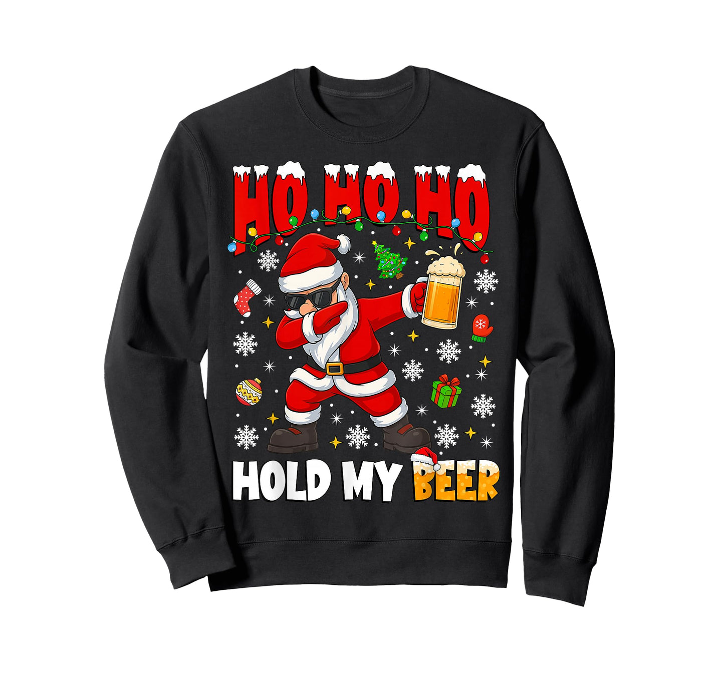 Ho Ho Hold My Drink Cool Dabbing Santa Christmas Xmas Men T-Shirt