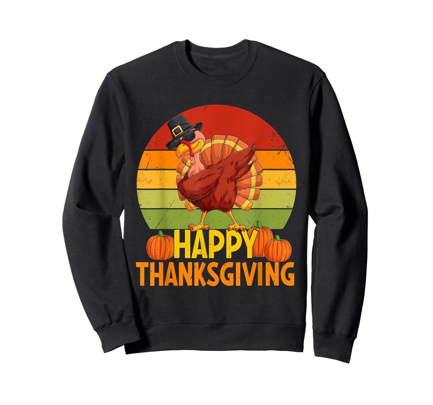 Happy Thanksgiving Dabbing Turkey Pilgrim Boys Girls Toddler T-Shirt