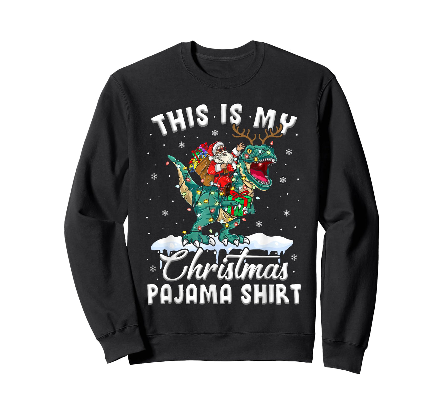 This Is My Christmas Pajama Shirt T-Rex Dinosaur Christmas T-Shirt