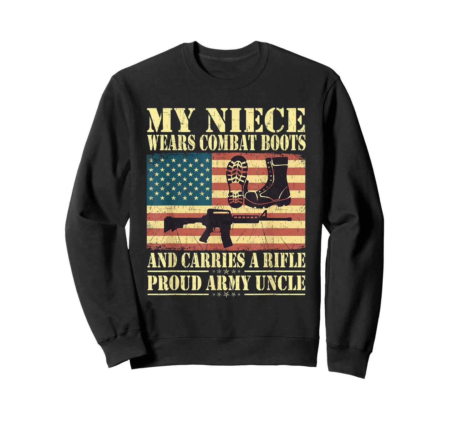 My Niece Wears Combat Boots Proud Army Uncle Military Family T-Shirt