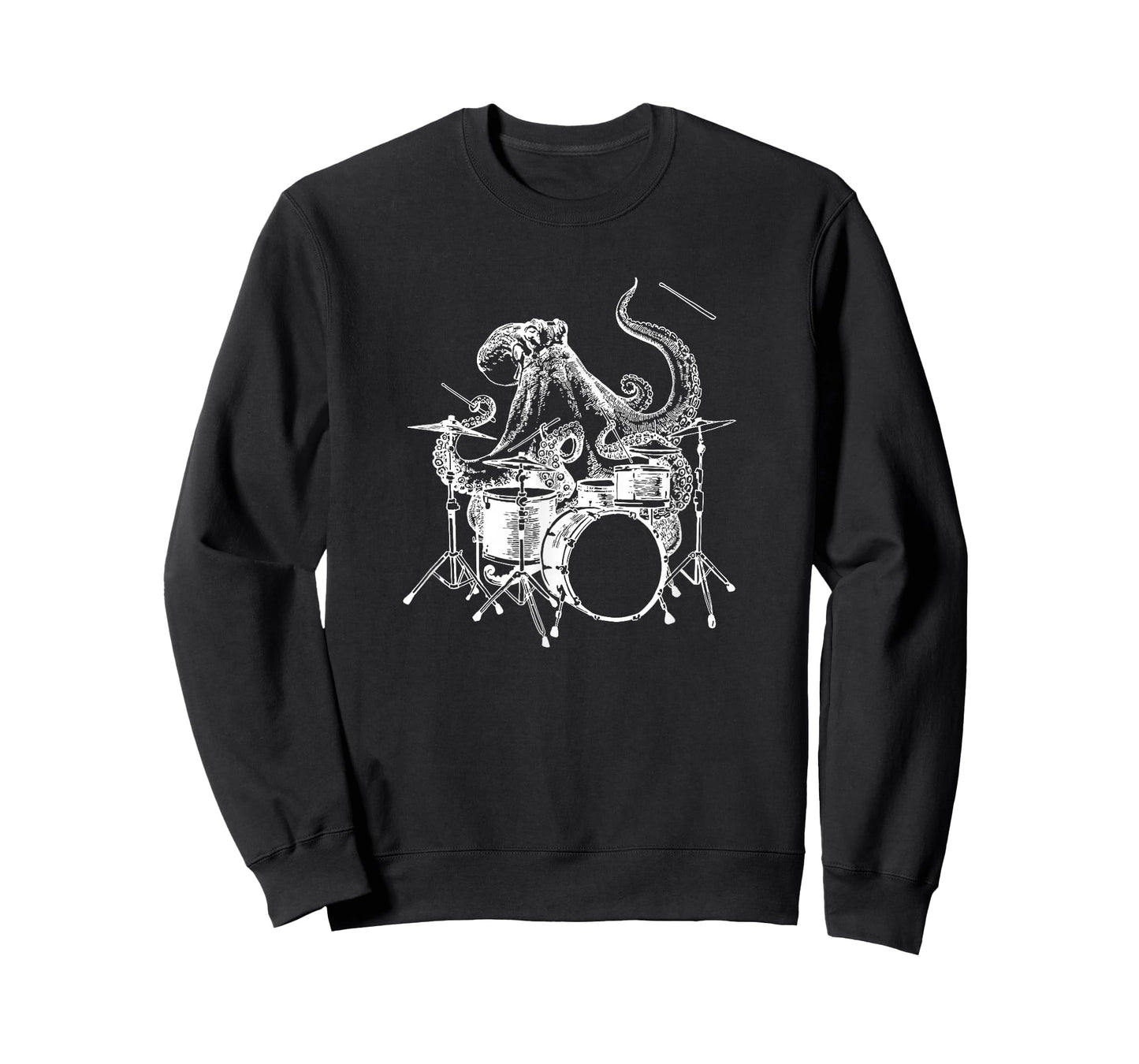 Octopus Playing Drums Funny Beach Drummer Cool Rock Musician T-Shirt