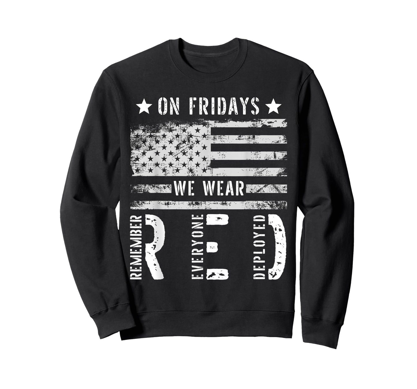 On Friday We Wear Red American Flag Military Supportive T-Shirt
