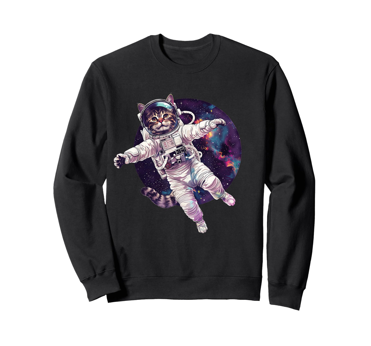 Funny Cat Astronaut in Space T-Shirt