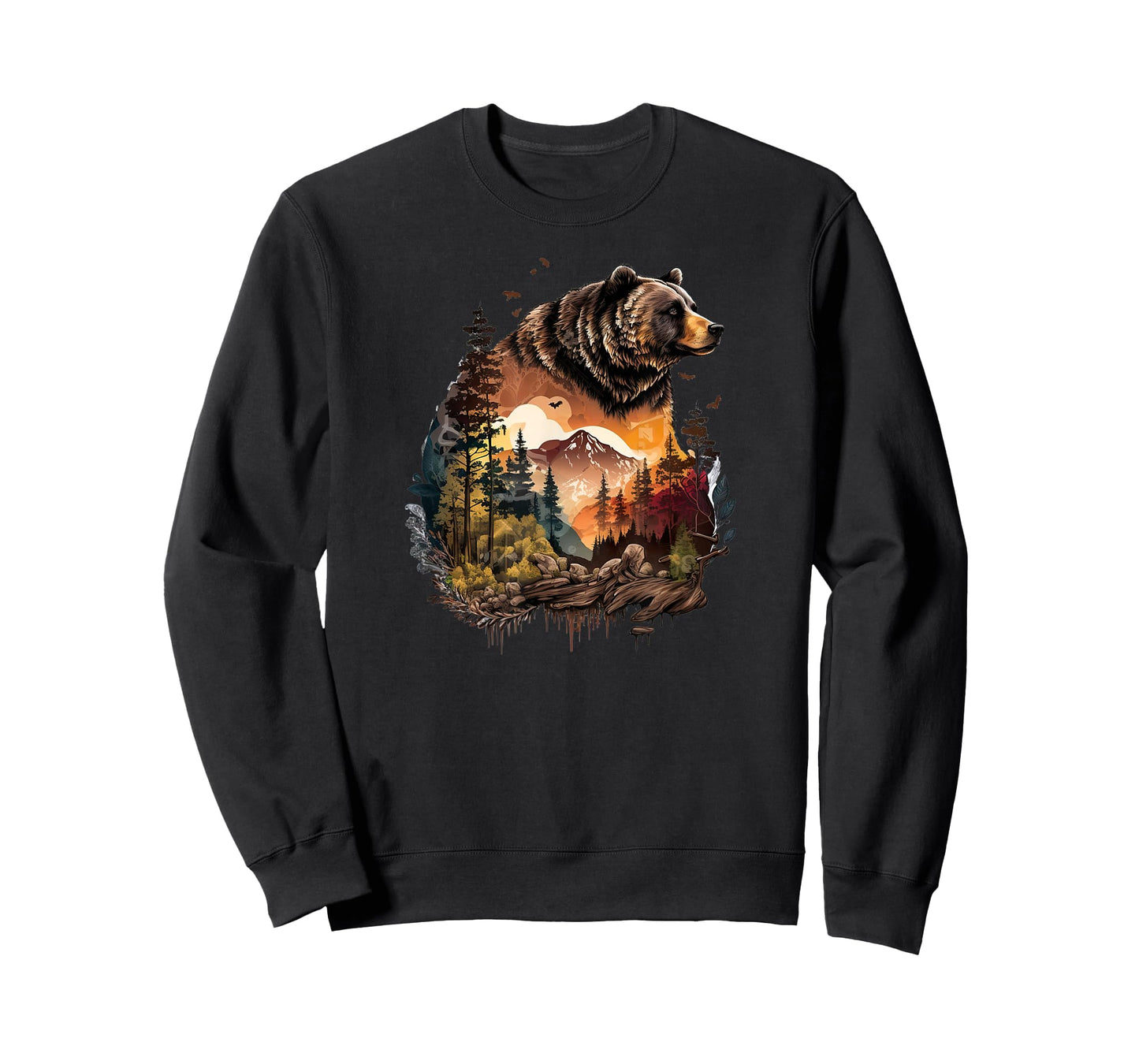 Retro Mountain Nature Animal Wildlife Forest Outdoors Bear T-Shirt