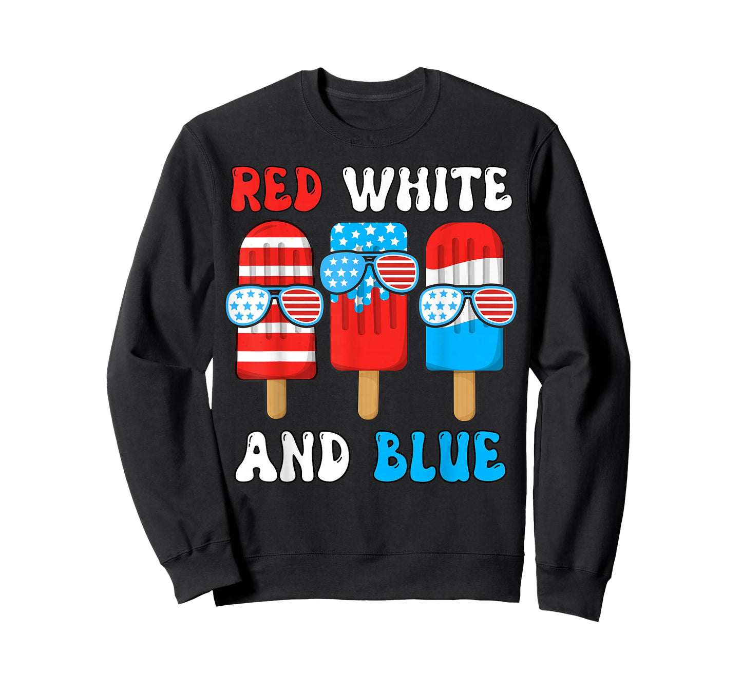 Red White Blue Popsicle 4th July Patriotic Boy American Flag T-Shirt