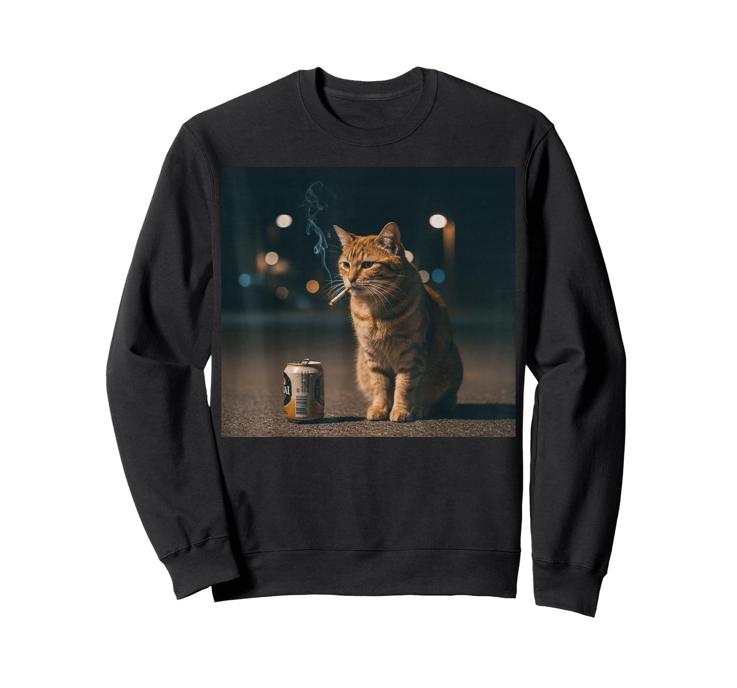 Funny Smoking Orange Cat Meme T-Shirt