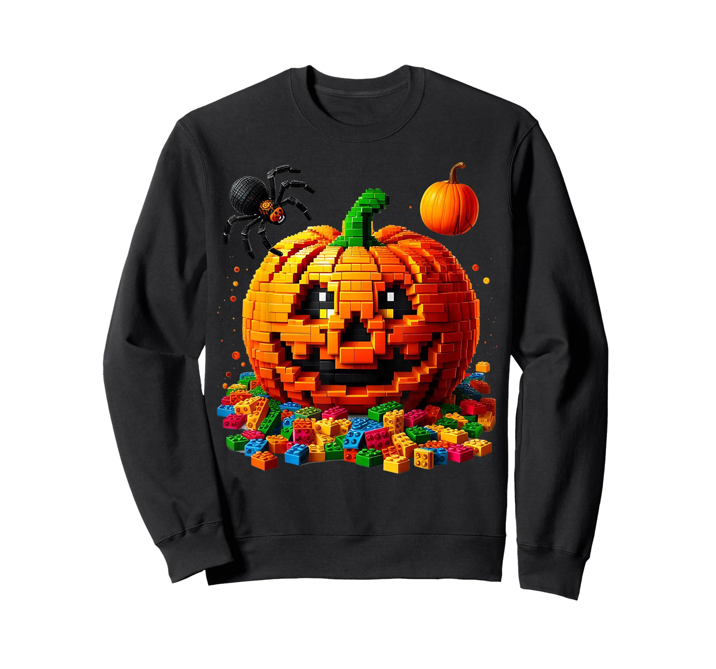 Master Builder Pumpkin Bricks Blocks Halloween Kids Boys Fun T-Shirt