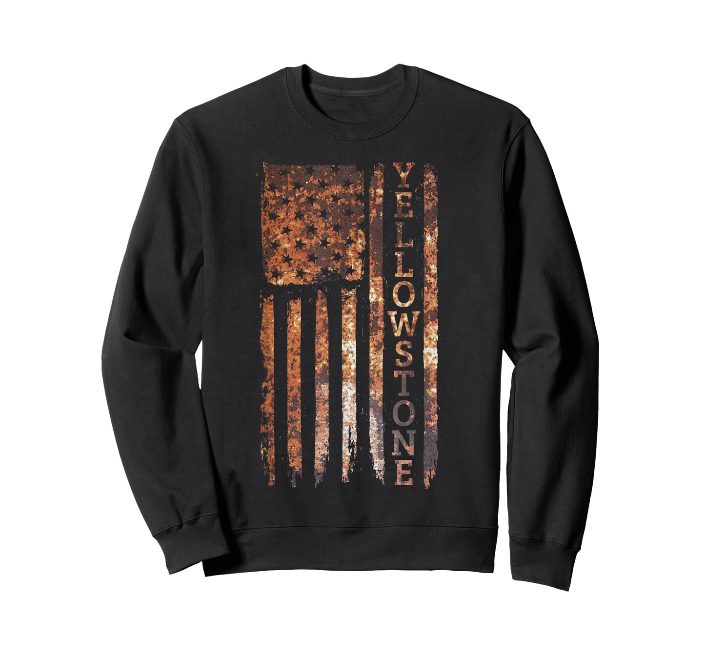 Camping & Glamping Apparel Yellowstone Patriotic T-Shirt, Unisex-Adults & Unisex-Kids, Black, Small, Short Sleeve