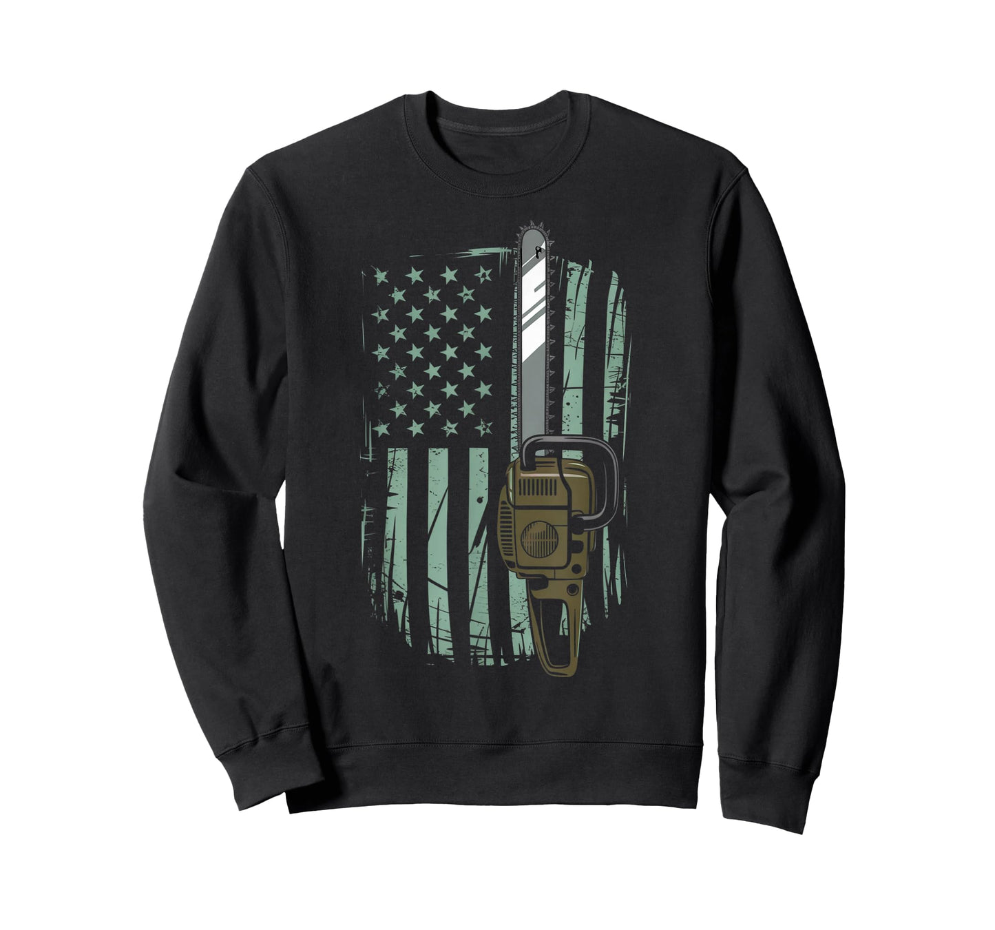 Chainsaw American Flag Funny Independence Day - Woodworker T-Shirt