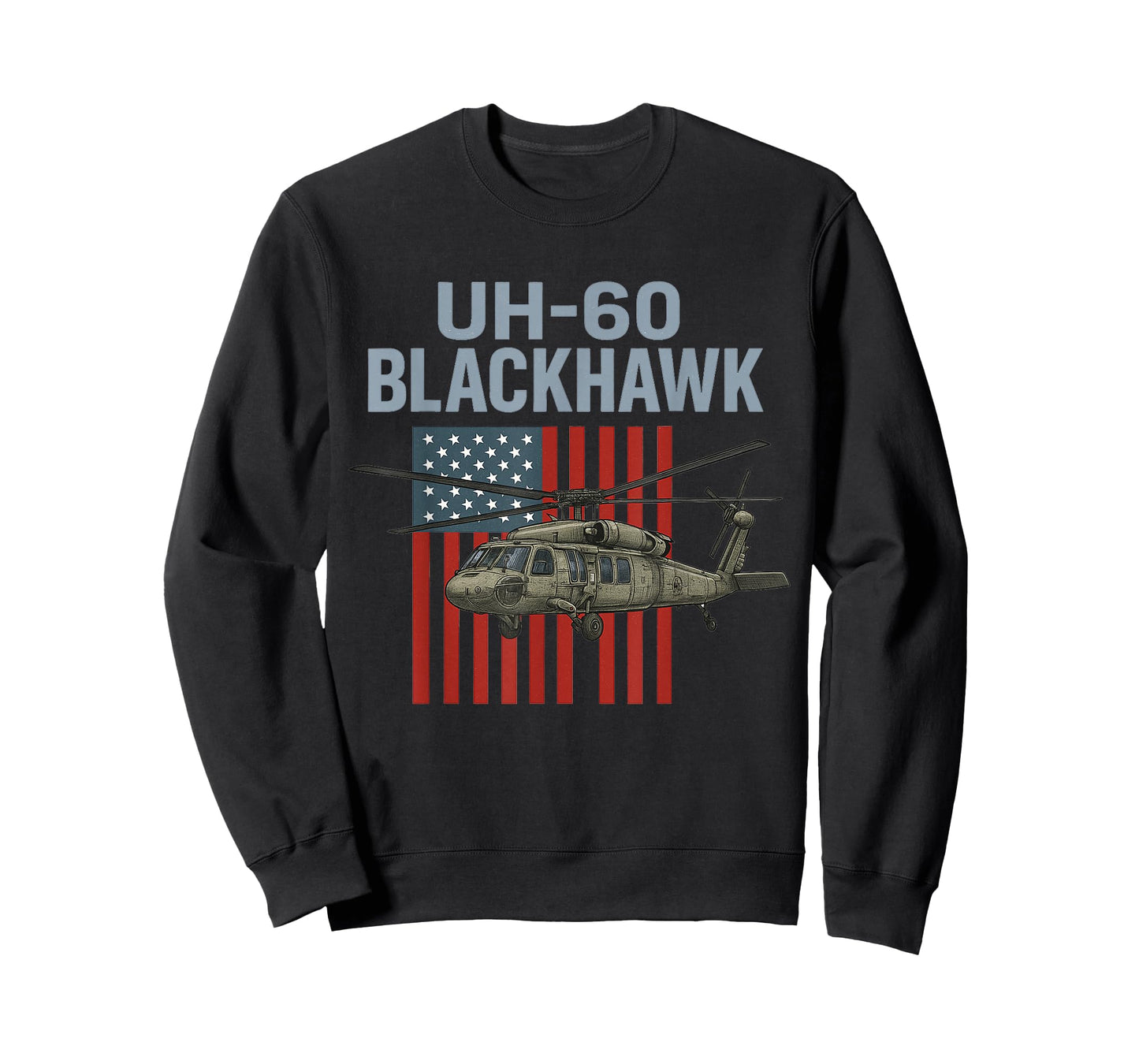 UH-60 BlackHawk Military Helicopter Aviation American Flag T-Shirt