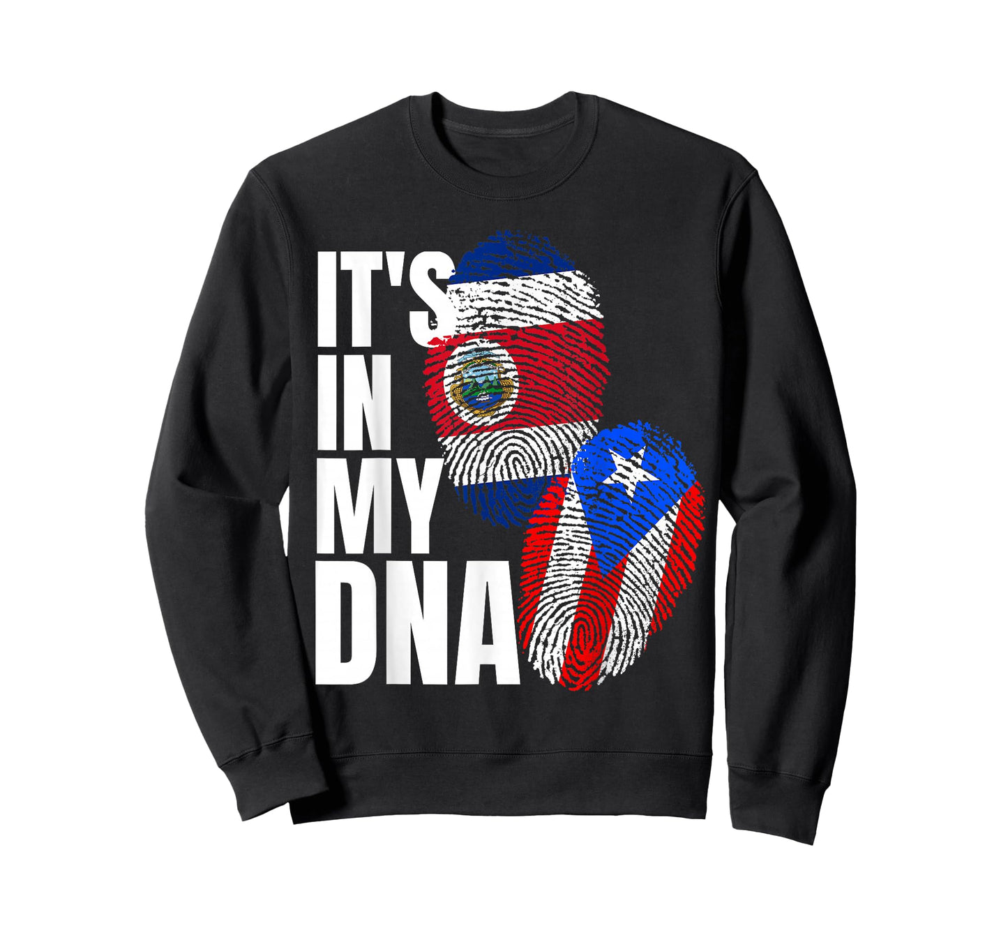 Costa Rican And Puerto Rican DNA Flag Heritage T-Shirt