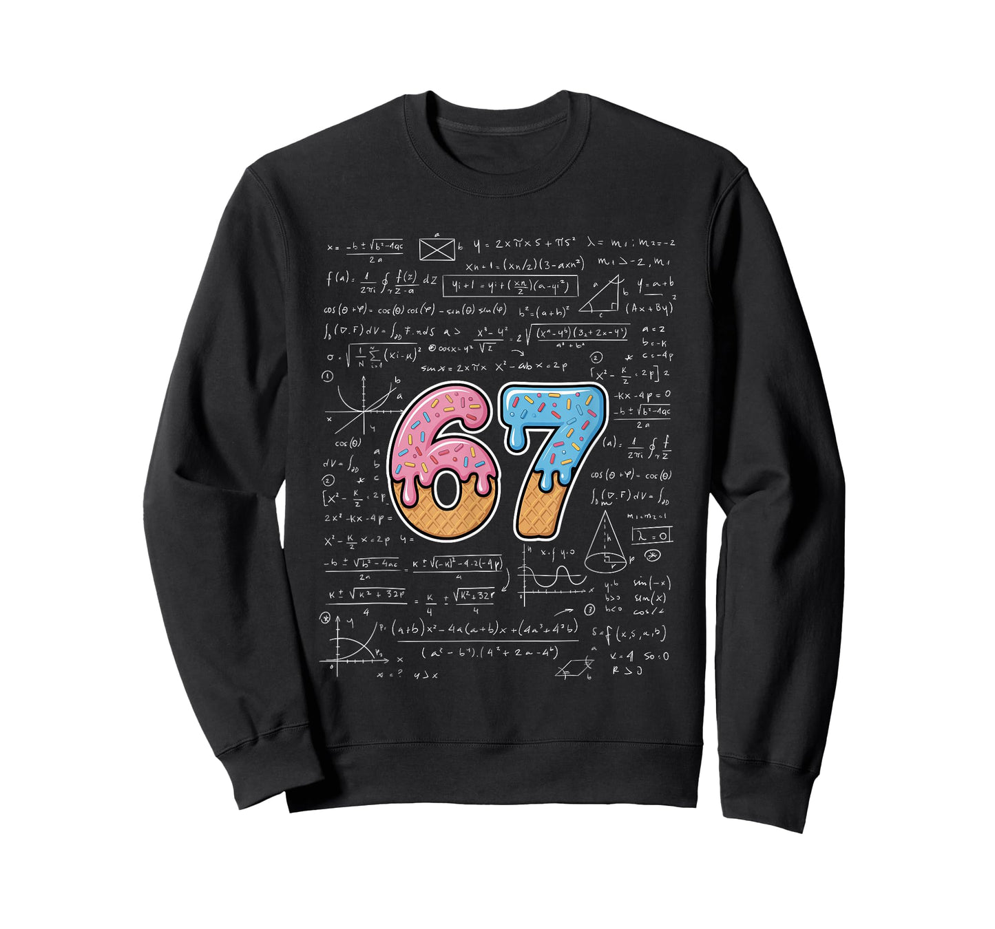 67 Math Teacher Mathematics 67th Number Ice Cream Drip 67 T-Shirt