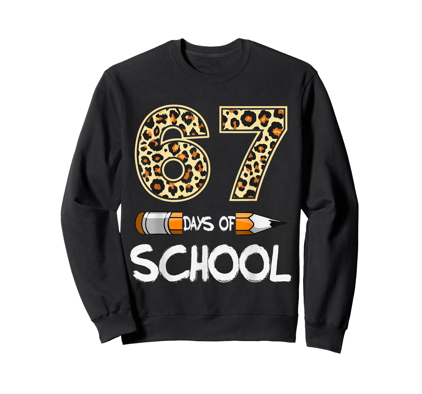6 7 Meme Six Seven Leopard Teacher Kids 67 Days of School T-Shirt