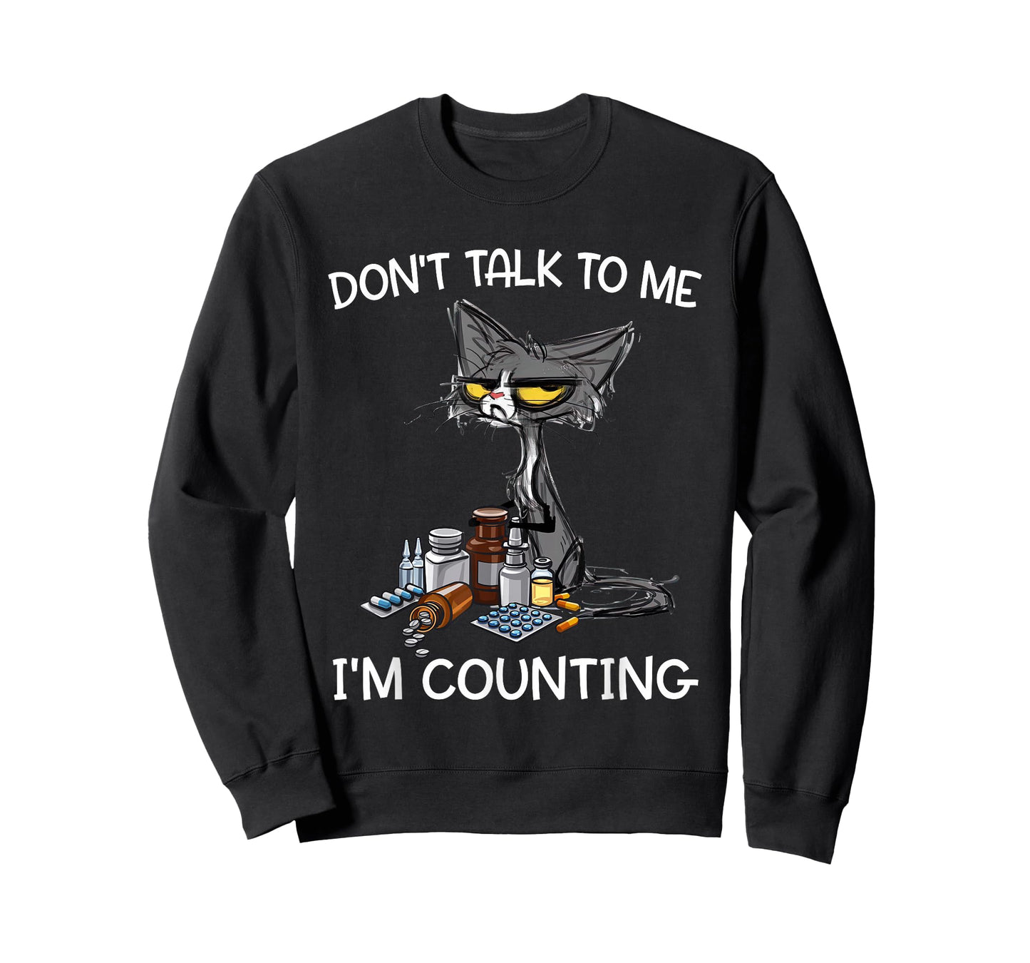 Don't Talk to Me I'm Counting Funny Cat Pharmacy Tech T-Shirt