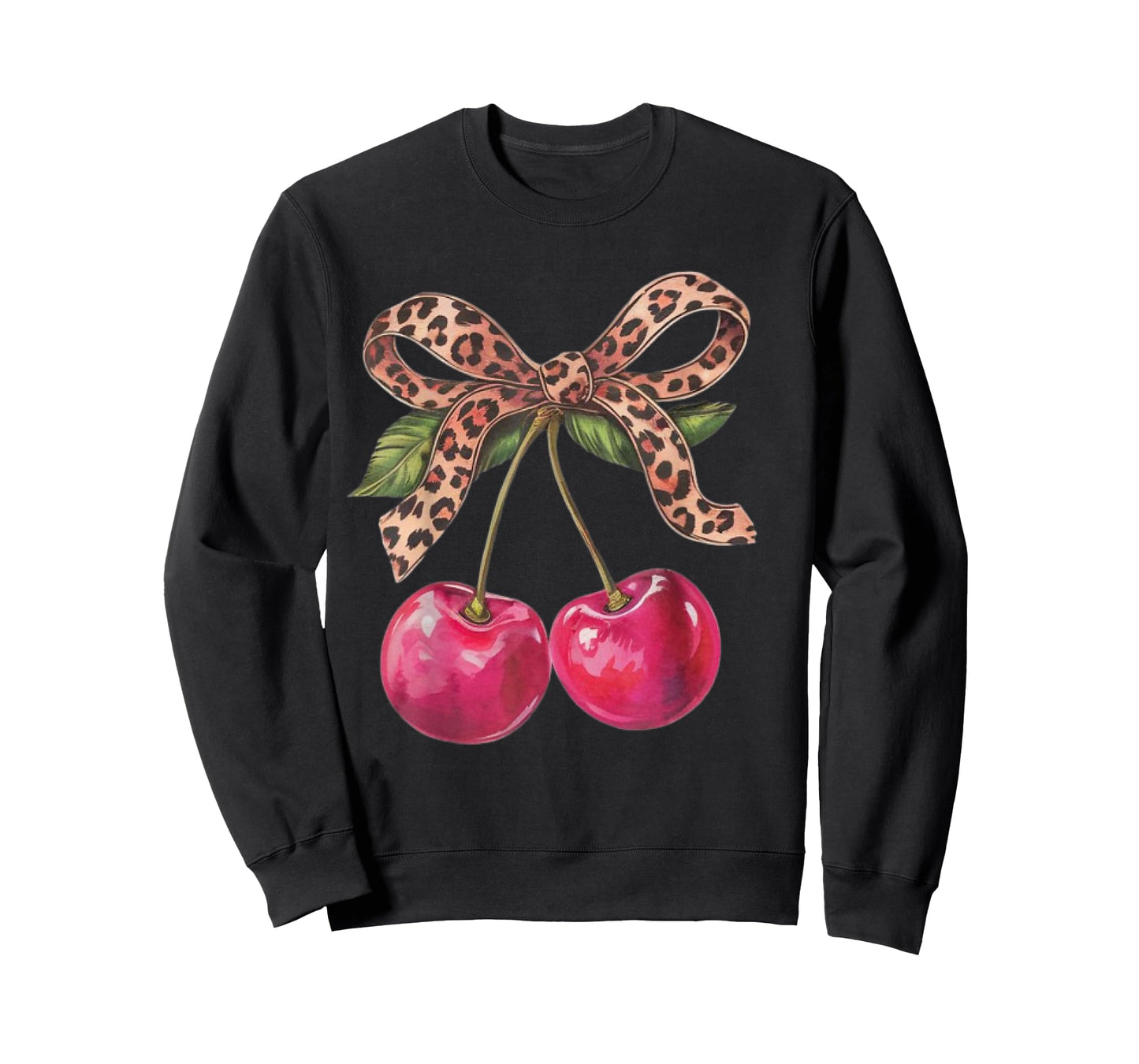 coquette leopard bow Cherries Leopard Bow Women Girls T-Shirt