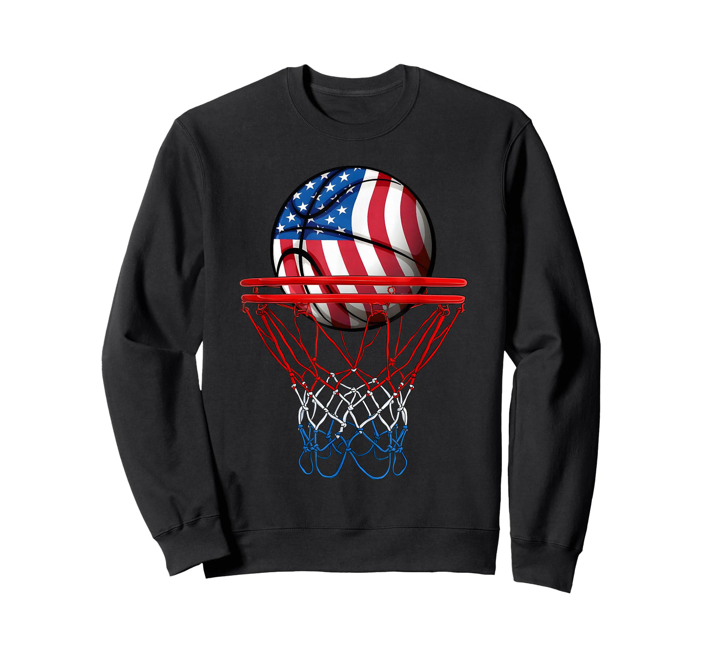 Basketball American Patriotic 4th of July US Flag Men Boys T-Shirt