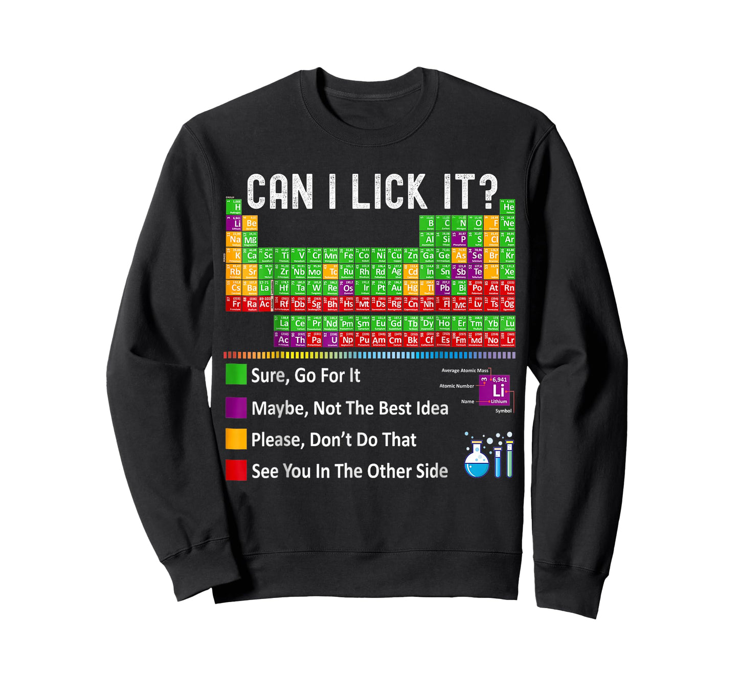 Can I Lick It Periodic Table Chart Science Teacher Cool Meme T-Shirt