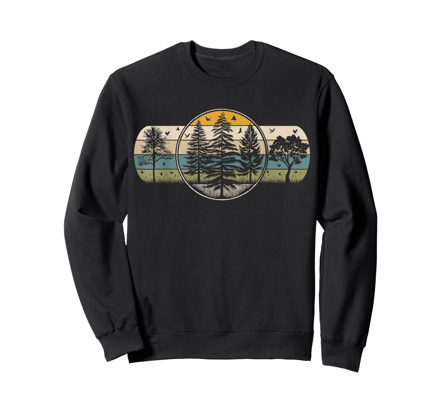 Trees Wildlife Nature Vintage Forest Hiking Camping Outdoor T-Shirt