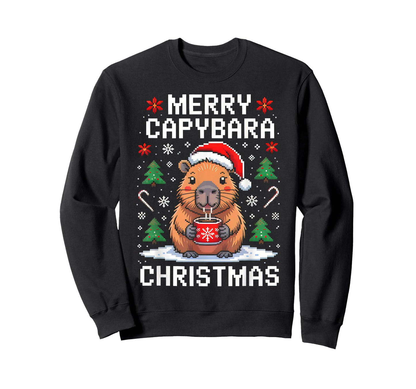 Merry Capybara Christmas Funny Capybara Lover Xmas Men Women T-Shirt