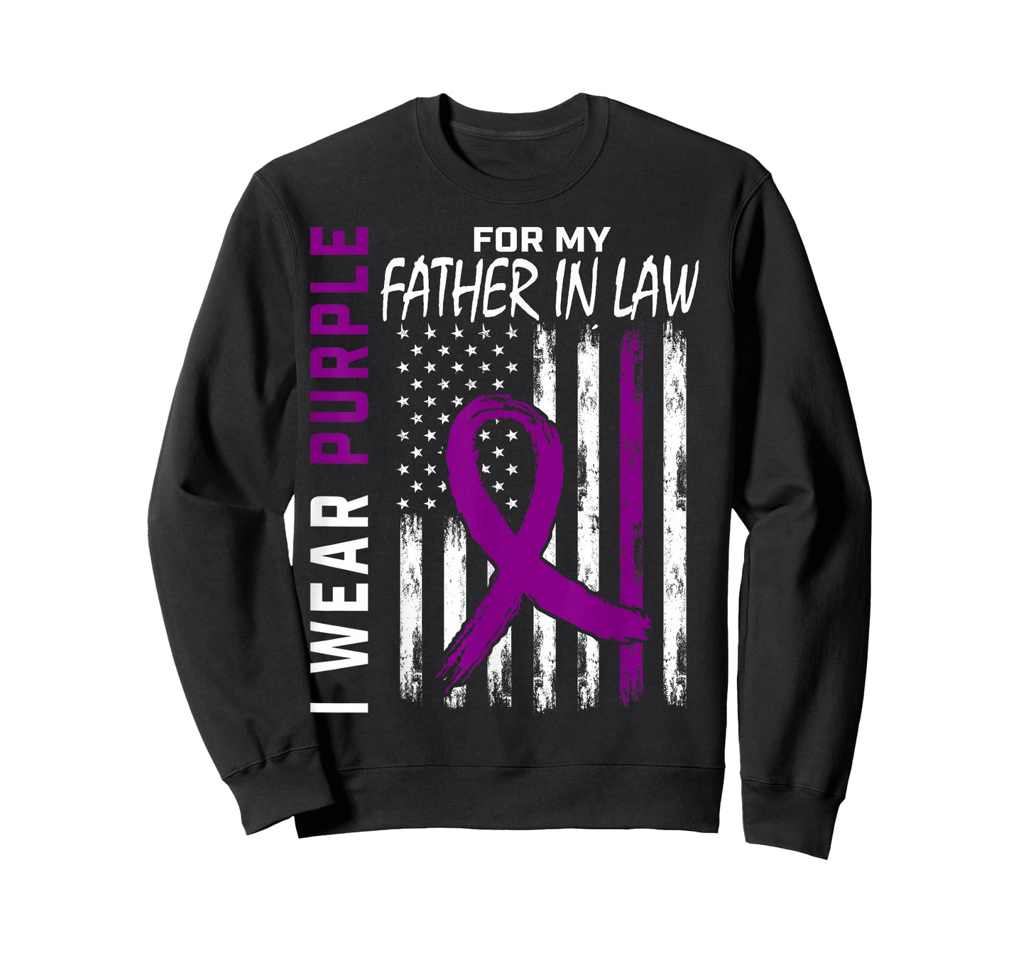 I Wear Purple For My Father In Law Lupus Awareness USA Flag T-Shirt