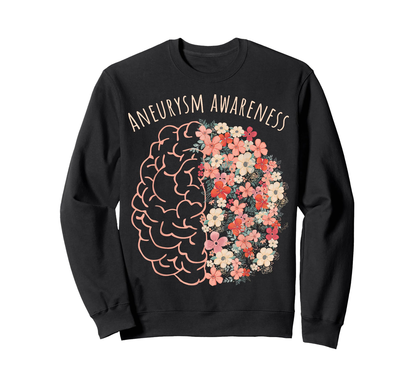 Aneurysm Awareness Brain Floral Aneurysm Warrior T-Shirt
