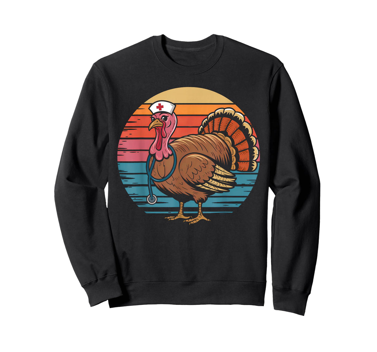 Turkey Nurse Stethoscope Thanksgiving Fall Scrub Top Women T-Shirt