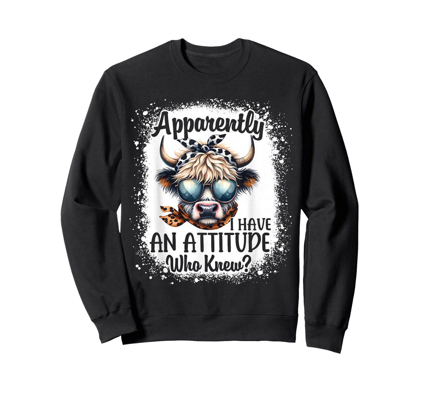 Apparently I Have An Attitude Who Knew Bleached Highland Cow T-Shirt