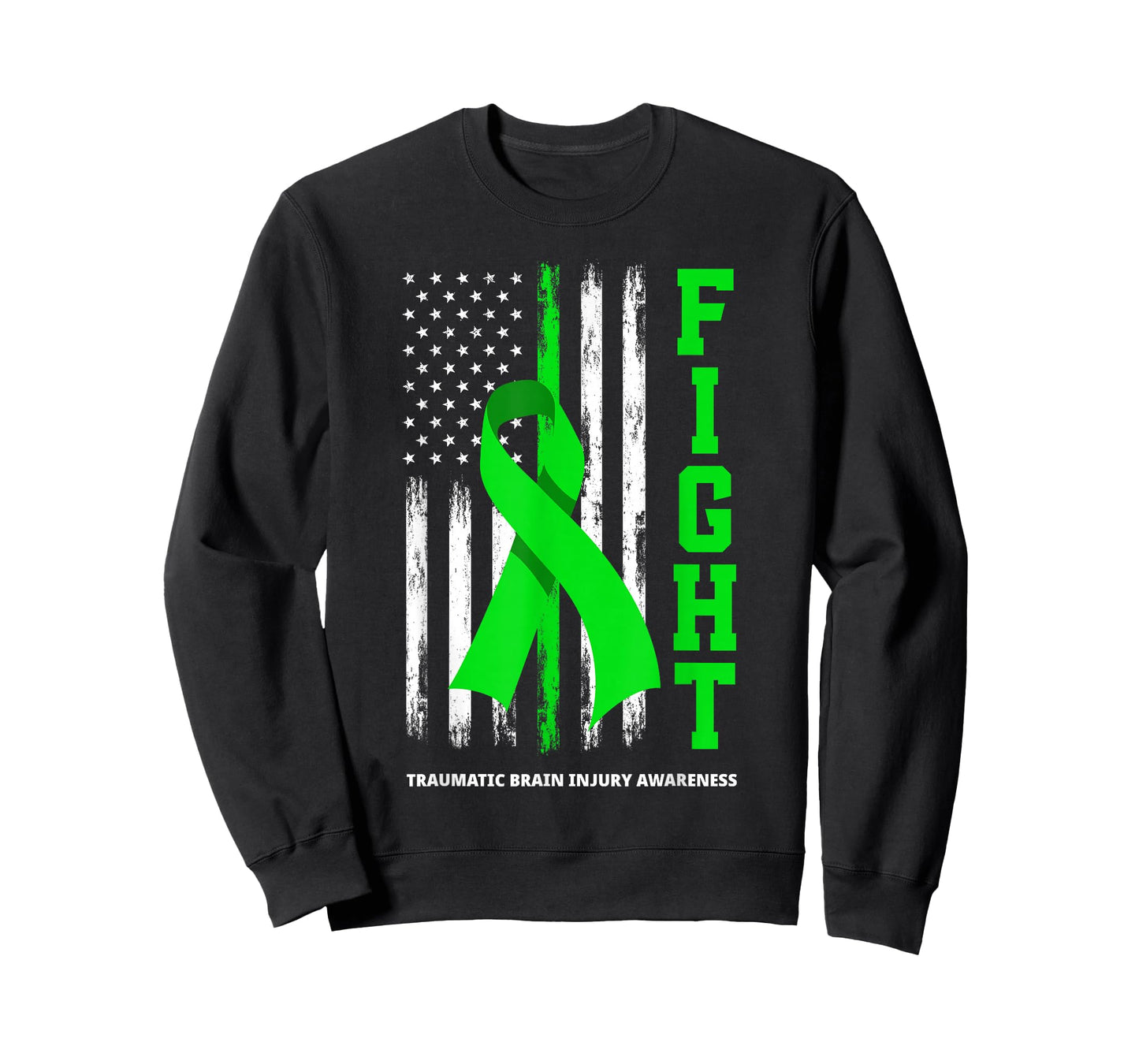 American US Flag Fight Traumatic Brain Injury Awareness T-Shirt