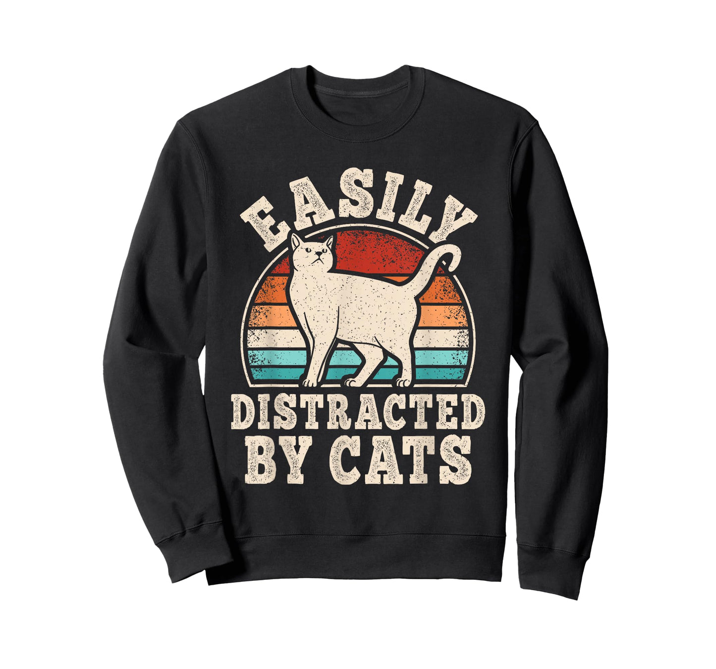 Easily Distracted by Cats Retro Cat Lover Vintage Men Women T-Shirt