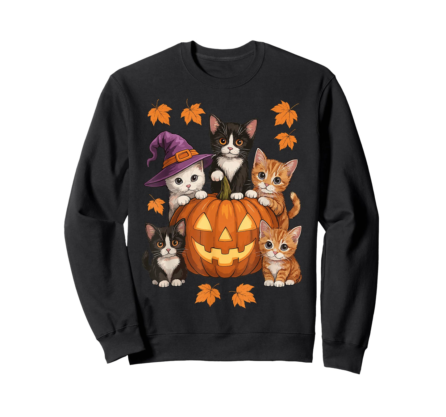 Cute Cat Pumpkin Halloween Vintage Spooky Season T-Shirt