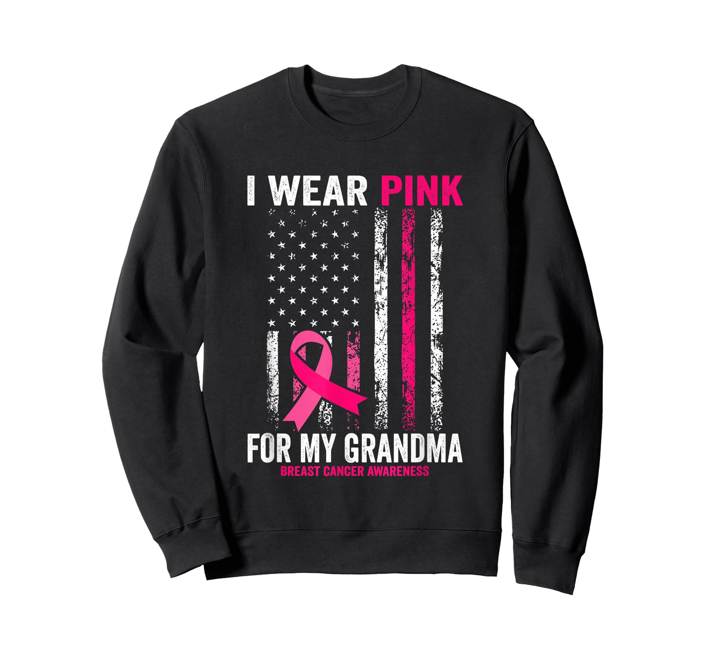 I Wear Pink for My Grandma American Flag T-Shirt