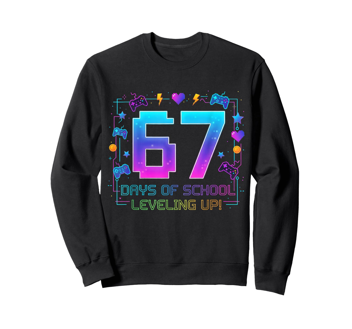 I Survived 67 Days of School Retro Gamer Level Up Teens Boys T-Shirt