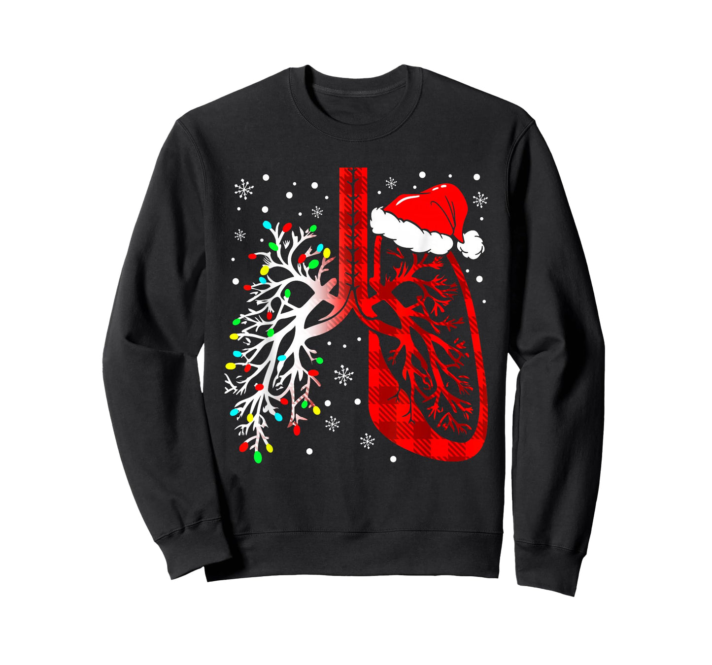 Christmas Lung Lights Respiratory Therapist Holiday T-Shirt