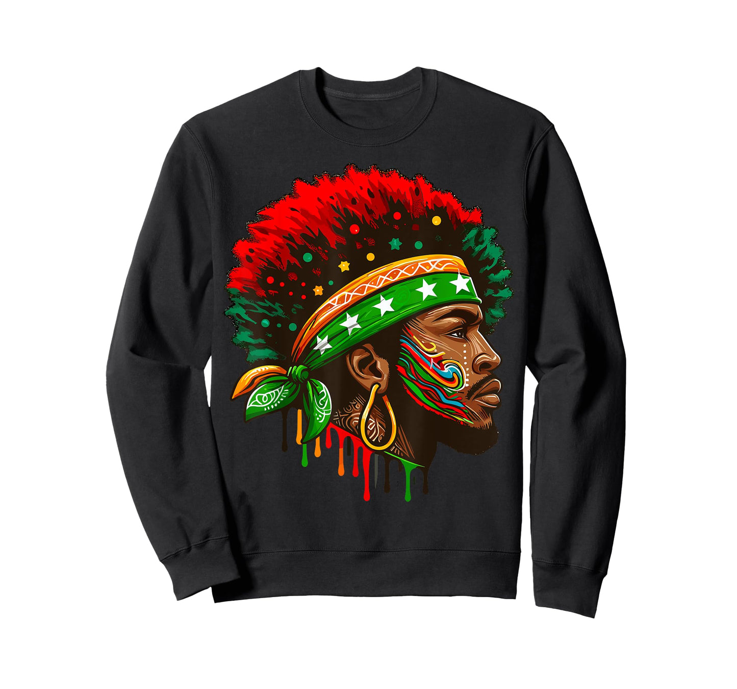 Juneteenth Flag African American Black History Face T-Shirt