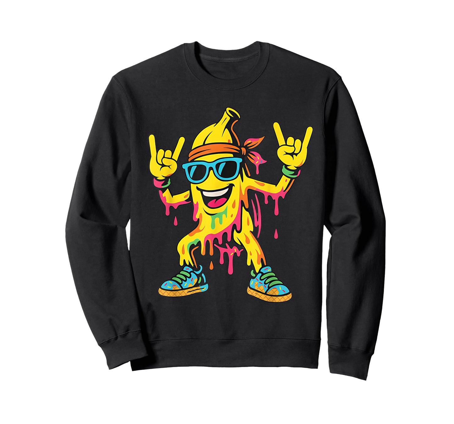 Cool Banana Drip Rocking Funny Graphic Boys Kids Men Youth T-Shirt