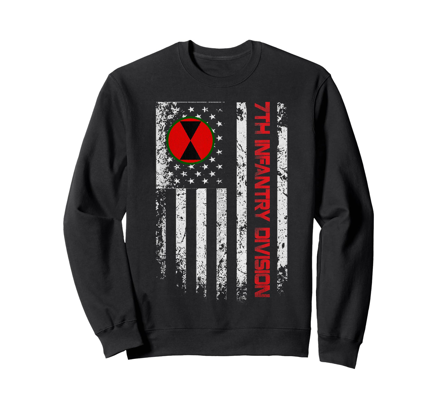 7th Infantry Division Vintage USA Flag Military Veterans Day T-Shirt