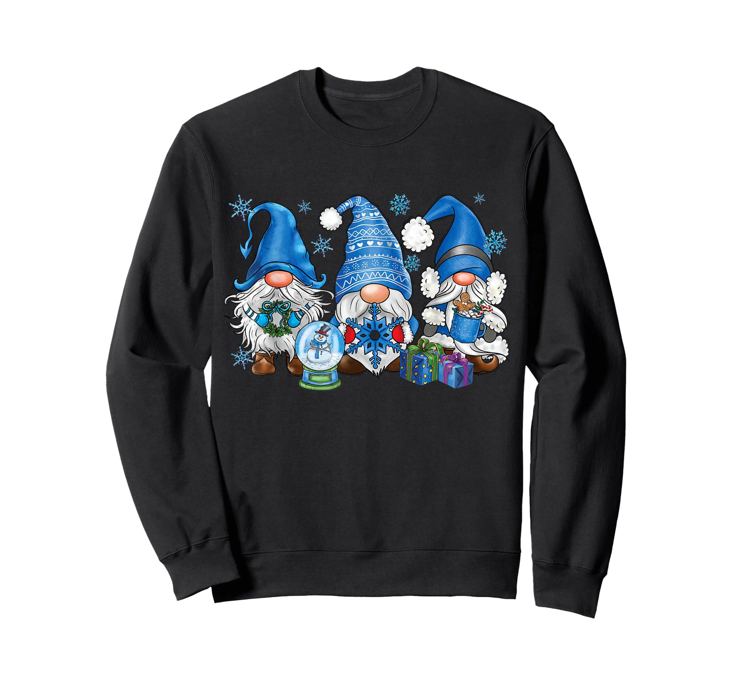 Snowman Gnomes in Blue Merry Christmas Gnomies Hello Winter T-Shirt