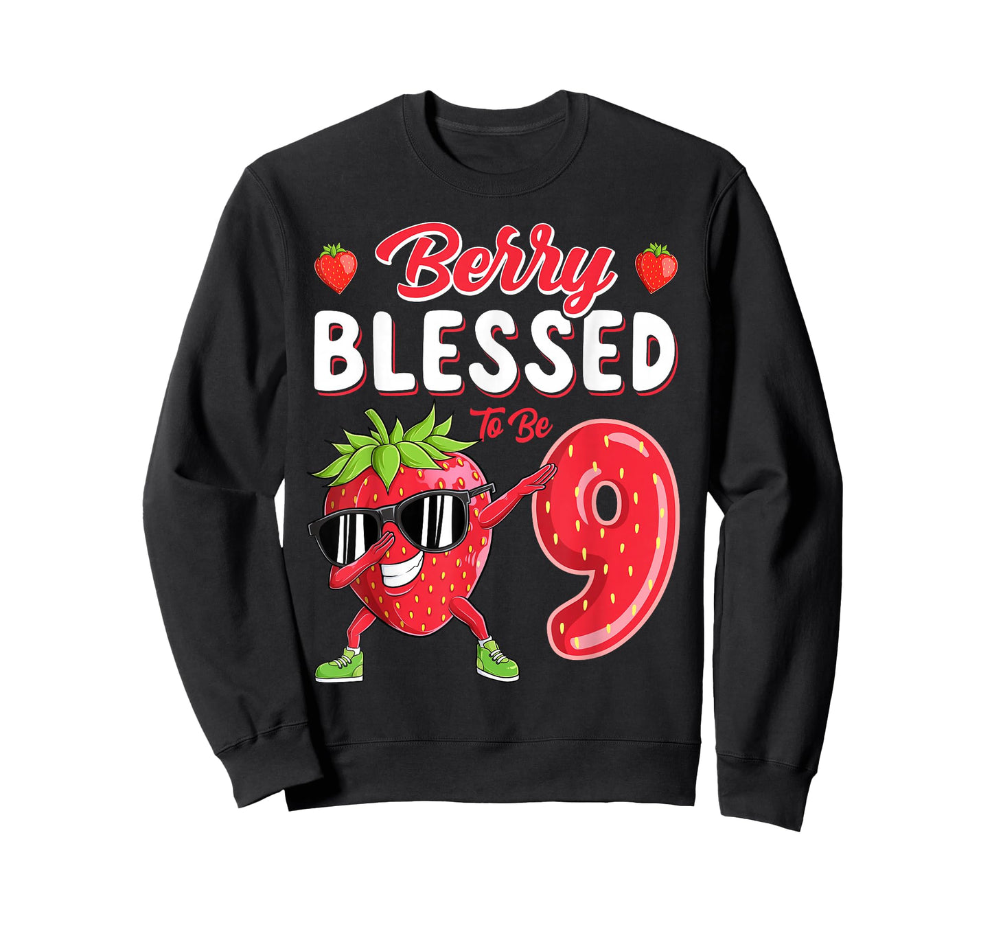 Berry Blessed To Be 9 Cute Strawberry Girl 9th Birthday T-Shirt