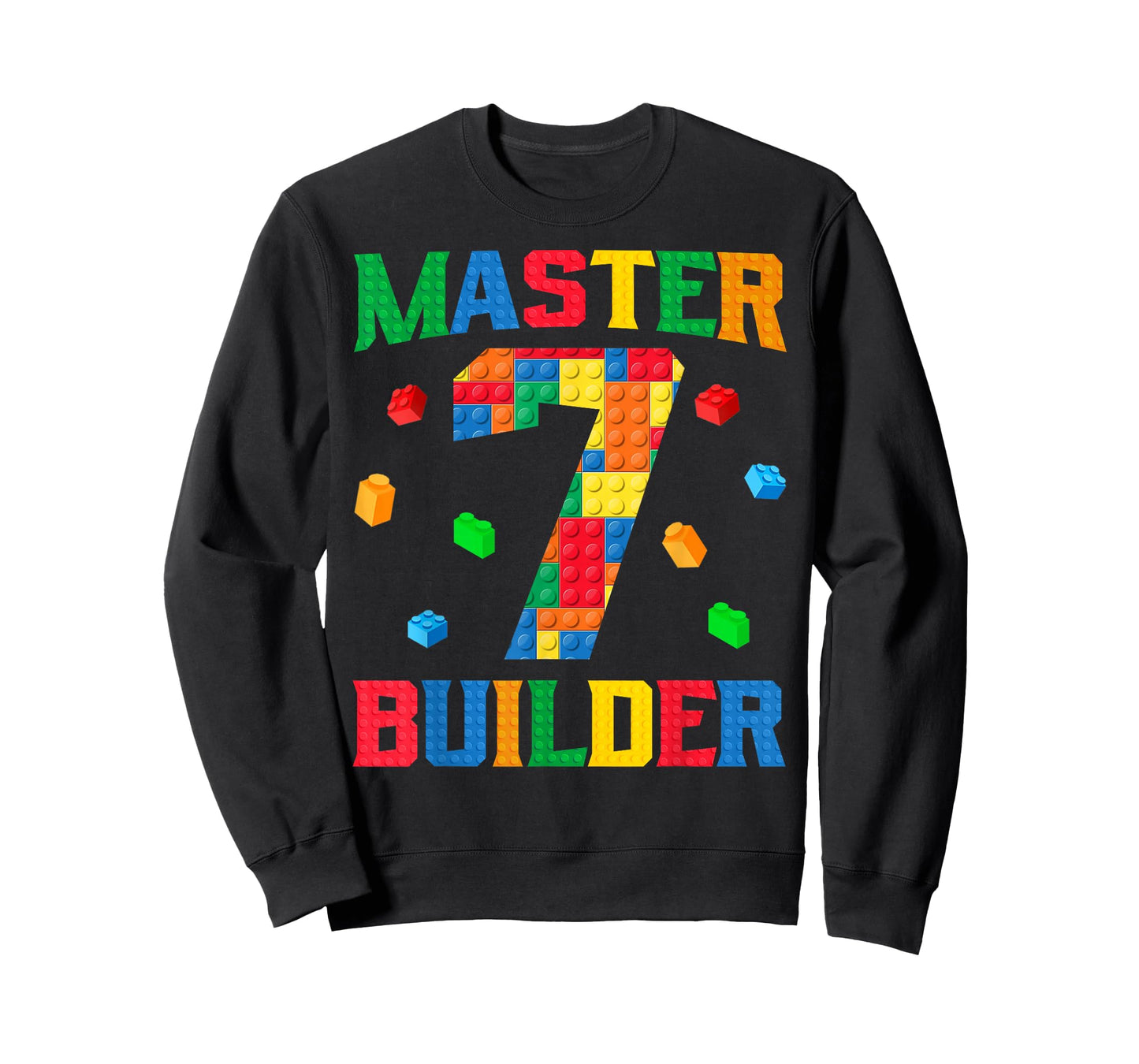 Master Builder 7th Birthday 7 Year Old Brick Building Blocks T-Shirt