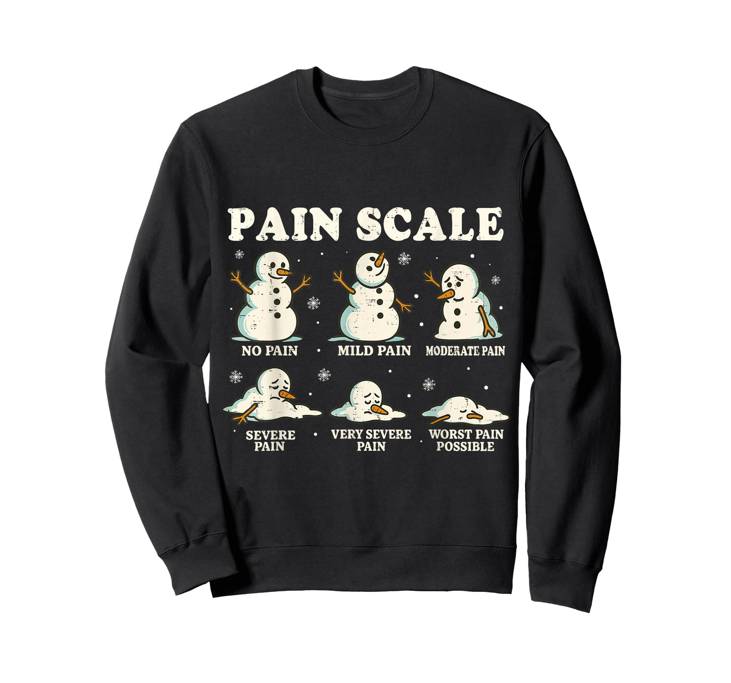 Christmas Pain Scale Snowman Funny Nurse ICU Nurse Xmas Pjs T-Shirt