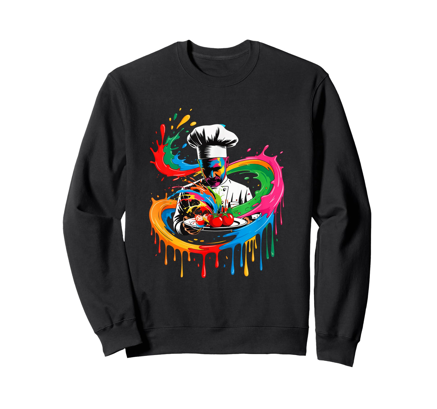 Colorful Chef Design With Splash Art Kitchen Cooking Lovers T-Shirt