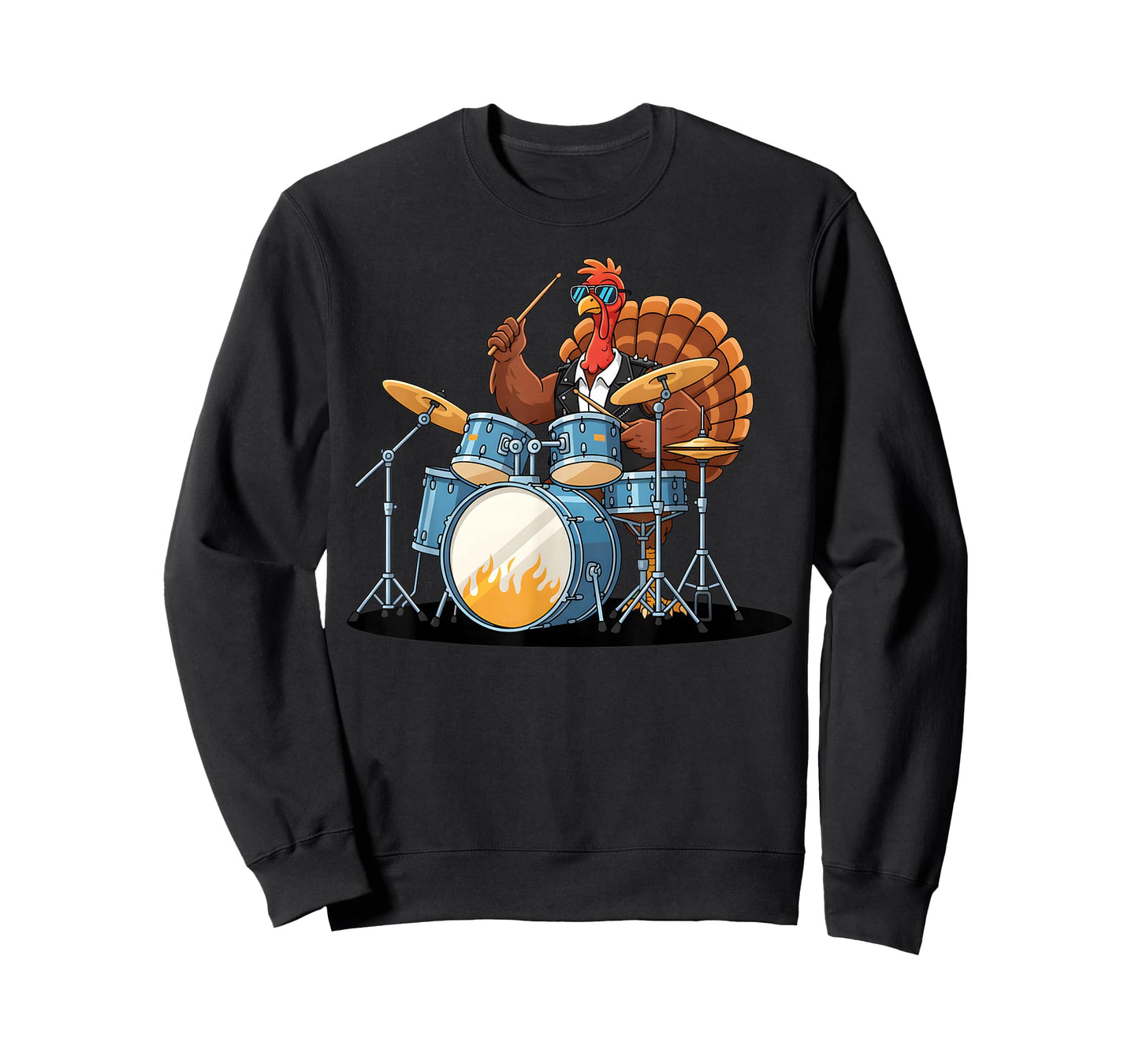 Funny Turkey Drums Thanksgiving Drum Drummer Womens Mens Kid T-Shirt