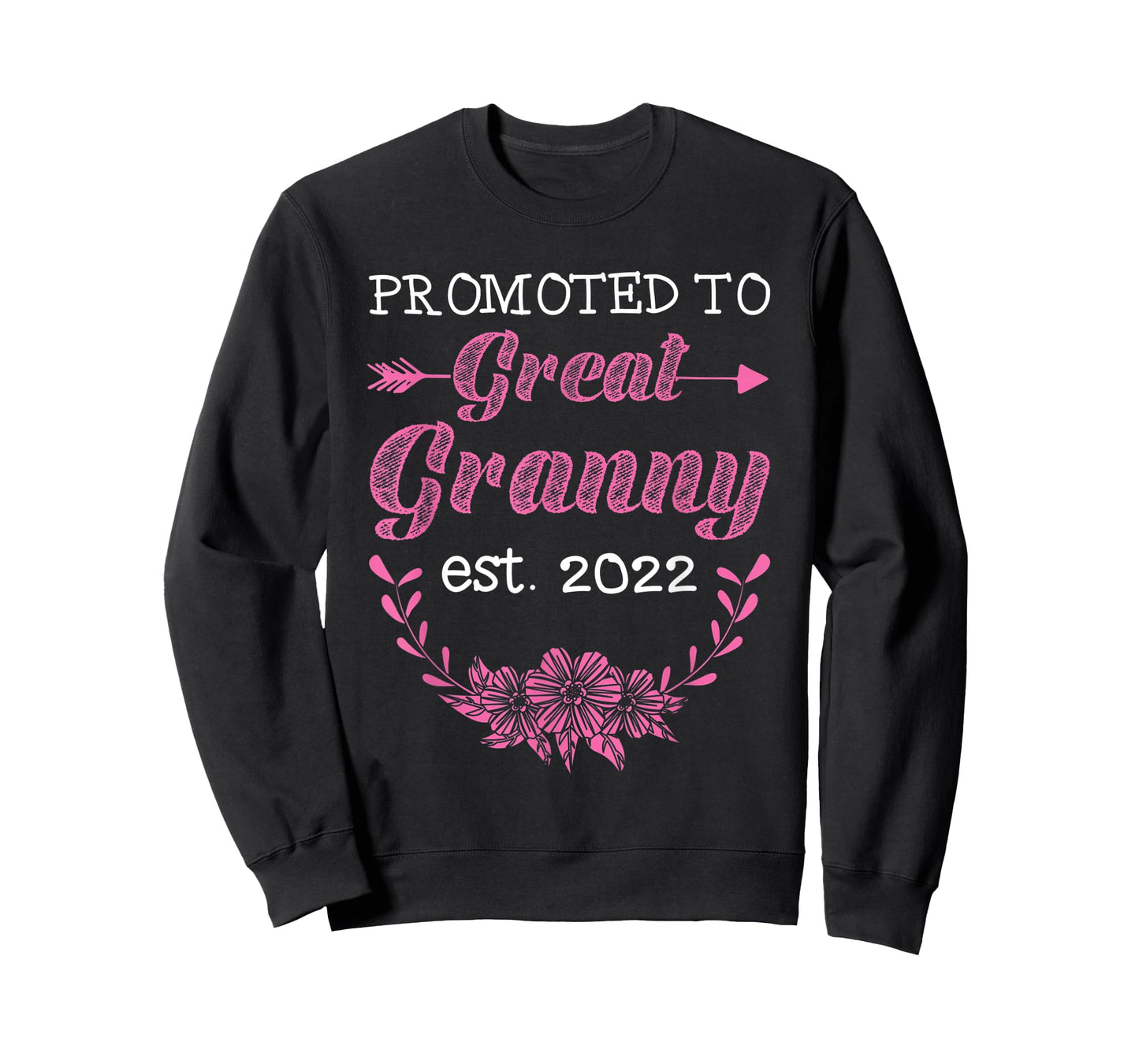 Flower New Grandma Grandparent Promoted To Great Granny 2022 T-Shirt