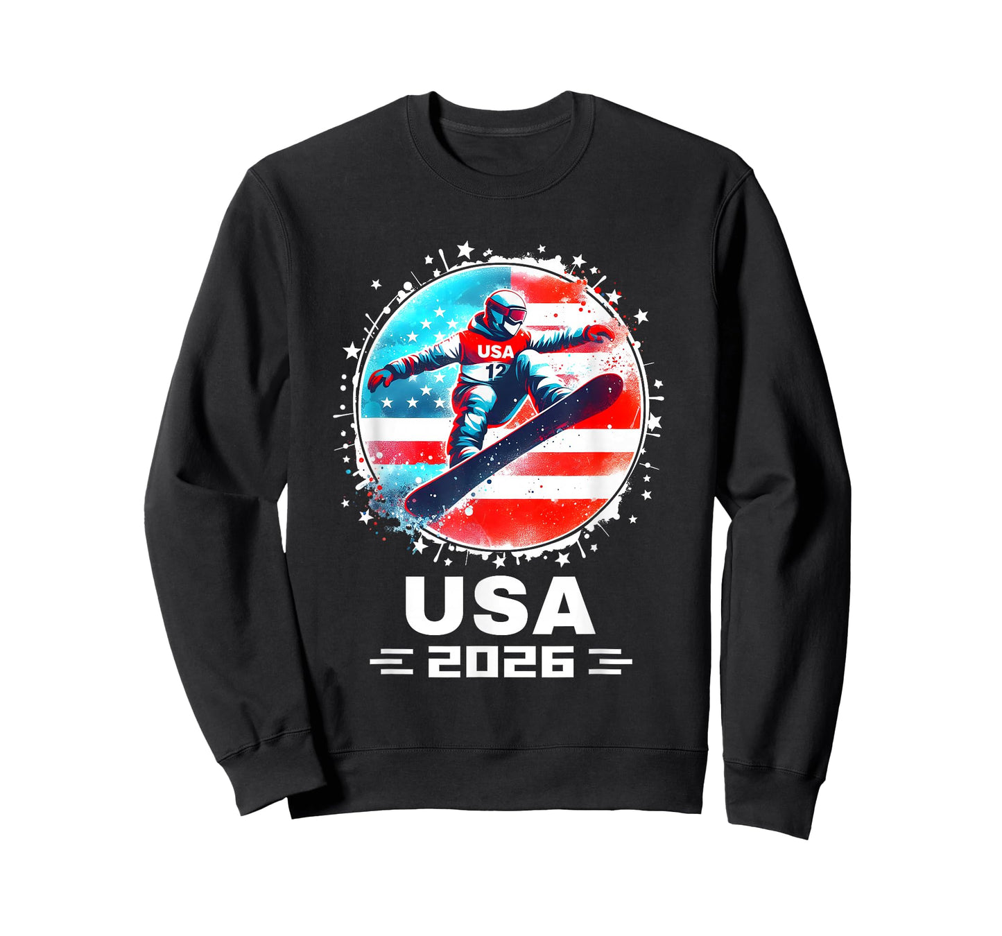 Snowboard USA Go USA Team Tshirt USA Flag 2026 Snowboarding T-Shirt