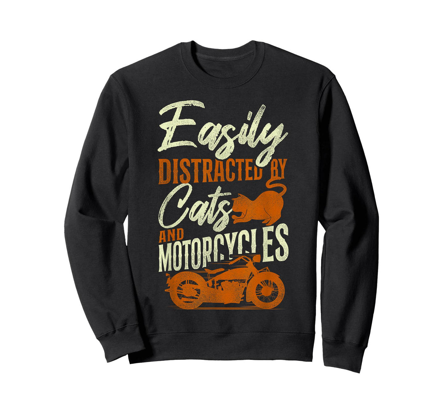 Classic Motorcycle Biker Cat Easily Distracted By Cats And T-Shirt