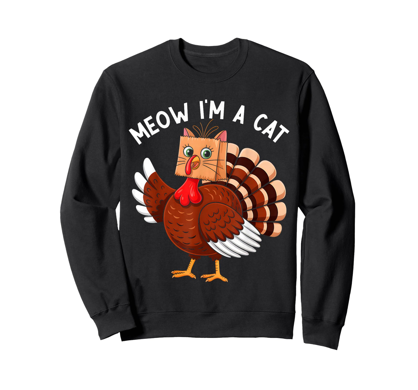Meow I'm A Cat Shirt for Men Women Funny Cat Thanksgiving T-Shirt